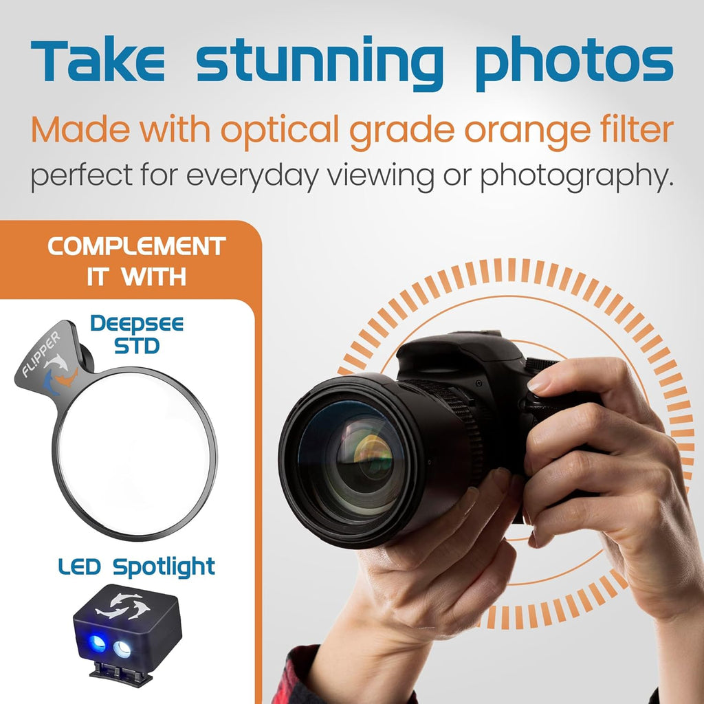 Flipper DeepSee Viewer Black - Orange Filter for aquarium magnifier 