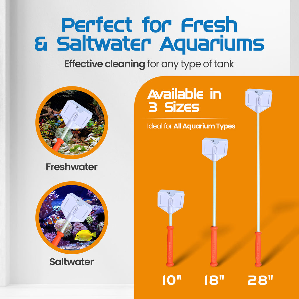 Flipper Platinum Aquarium Hand Scraper for Glass and Acrylic Tanks 10"
