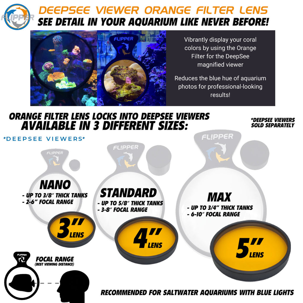 Flipper DeepSee Viewer Black - Orange Filter for aquarium magnifier 